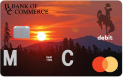 Image of Bank of Commerce MasterCard Debit Card with sunset.